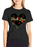 Black Love Heart Graphic T-Shirt