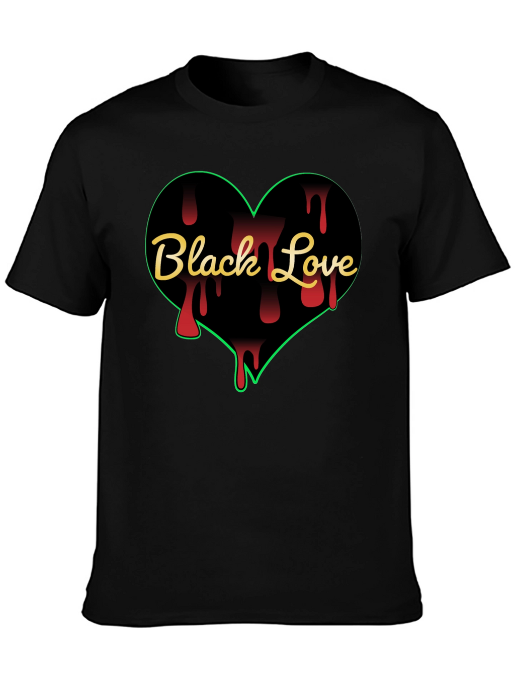 Black Love Heart Graphic T-Shirt