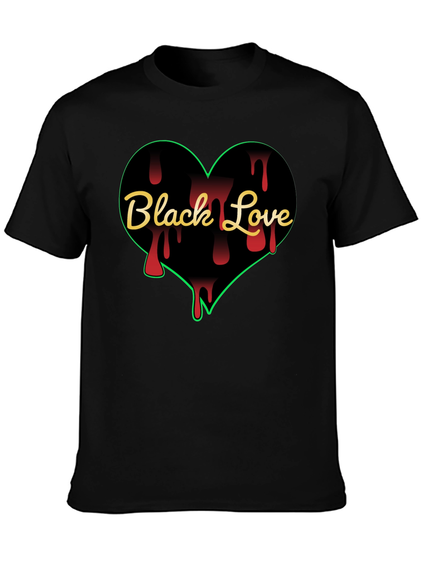 Black Love Heart Graphic T-Shirt
