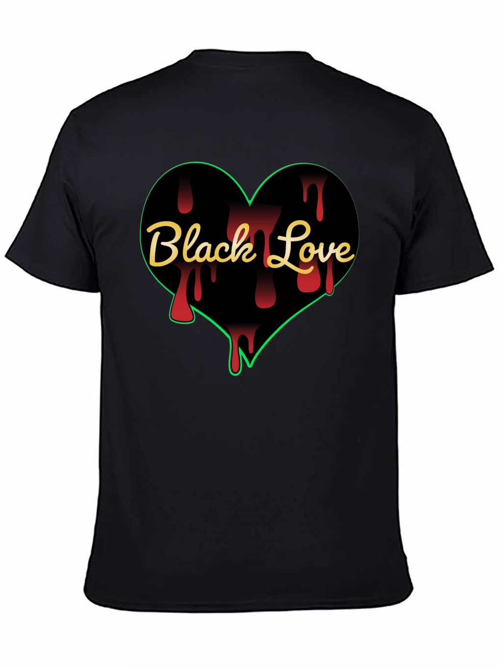 Black Love Heart Graphic T-Shirt