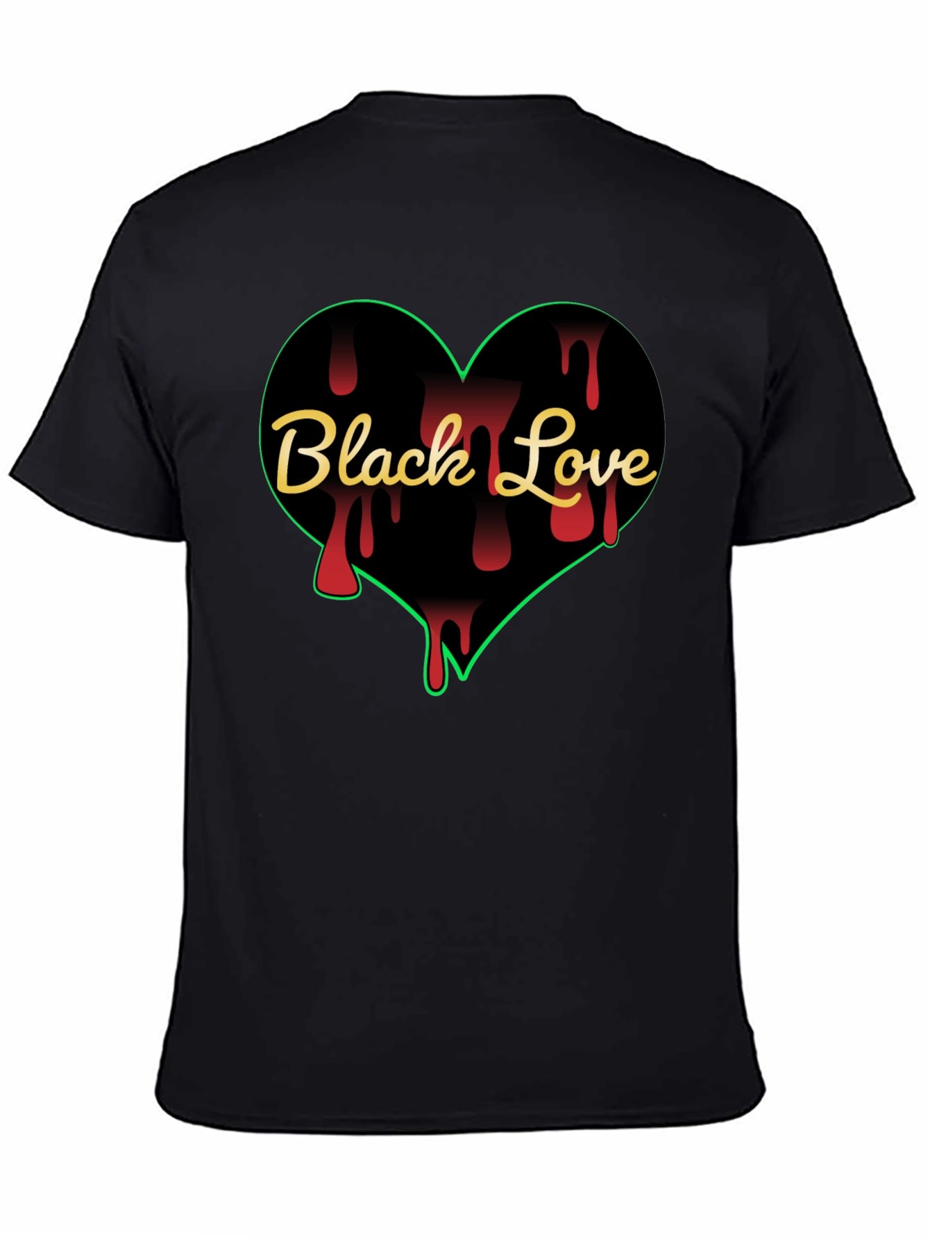 Black Love Heart Graphic T-Shirt