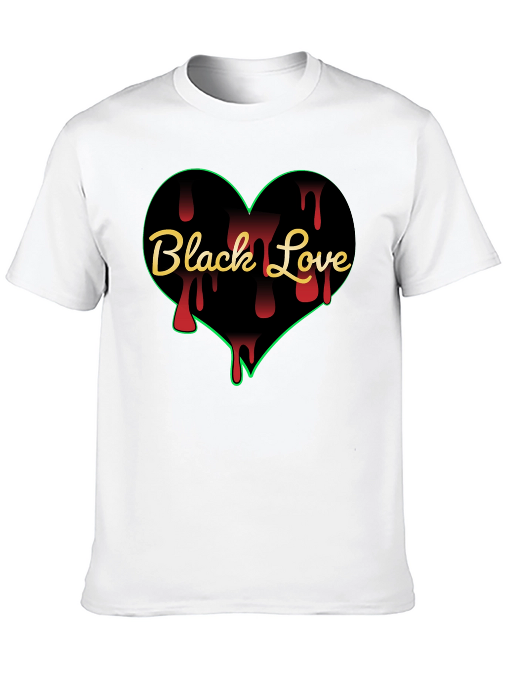 Black Love Heart Graphic T-Shirt