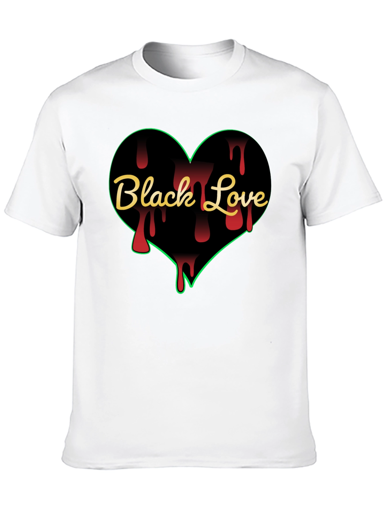Black Love Heart Graphic T-Shirt