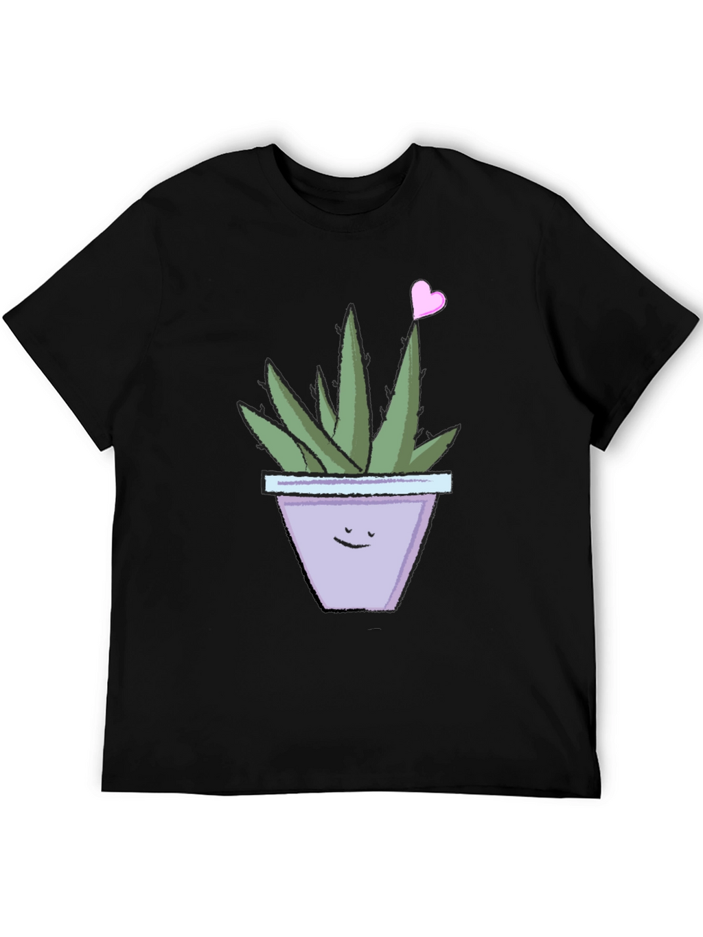 Cute Smiling Potted Plant Graphic Tee