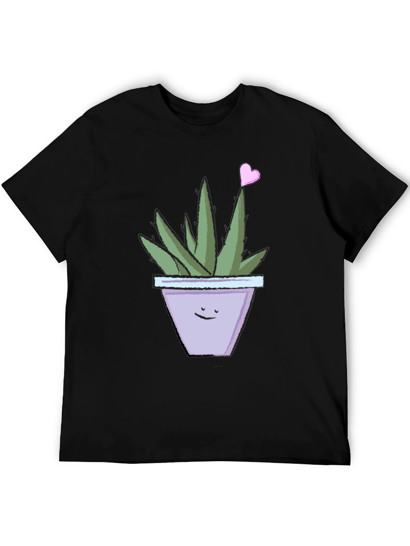 Cute Smiling Potted Plant Graphic Tee