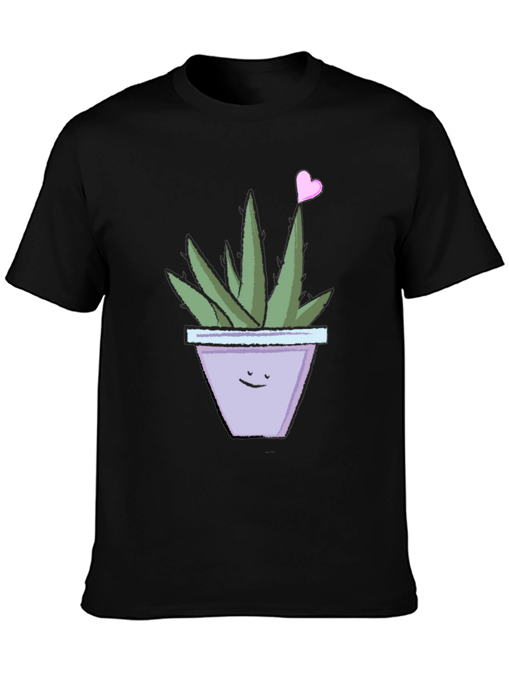 Cute Smiling Potted Plant Graphic Tee