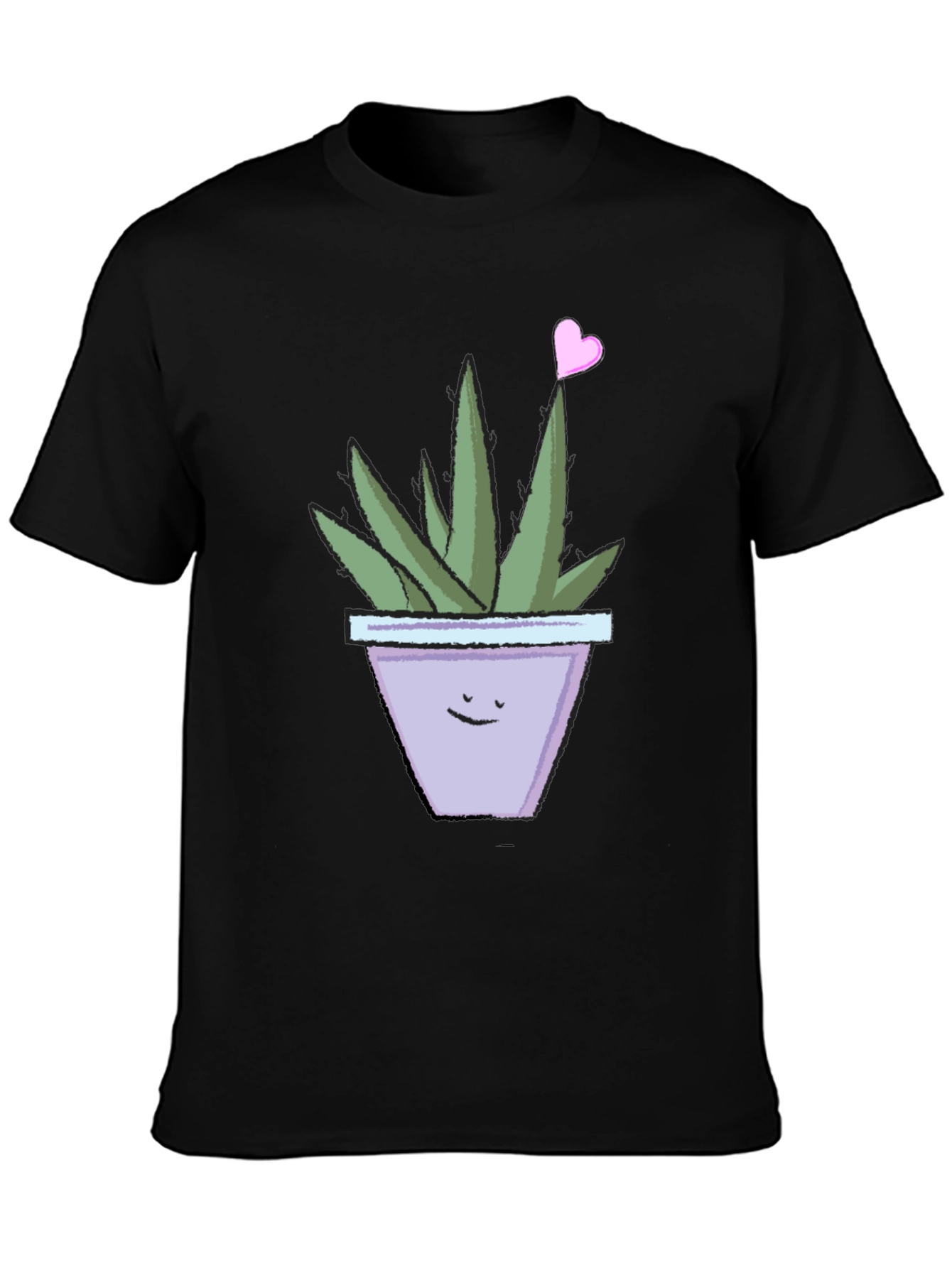 Cute Smiling Potted Plant Graphic Tee