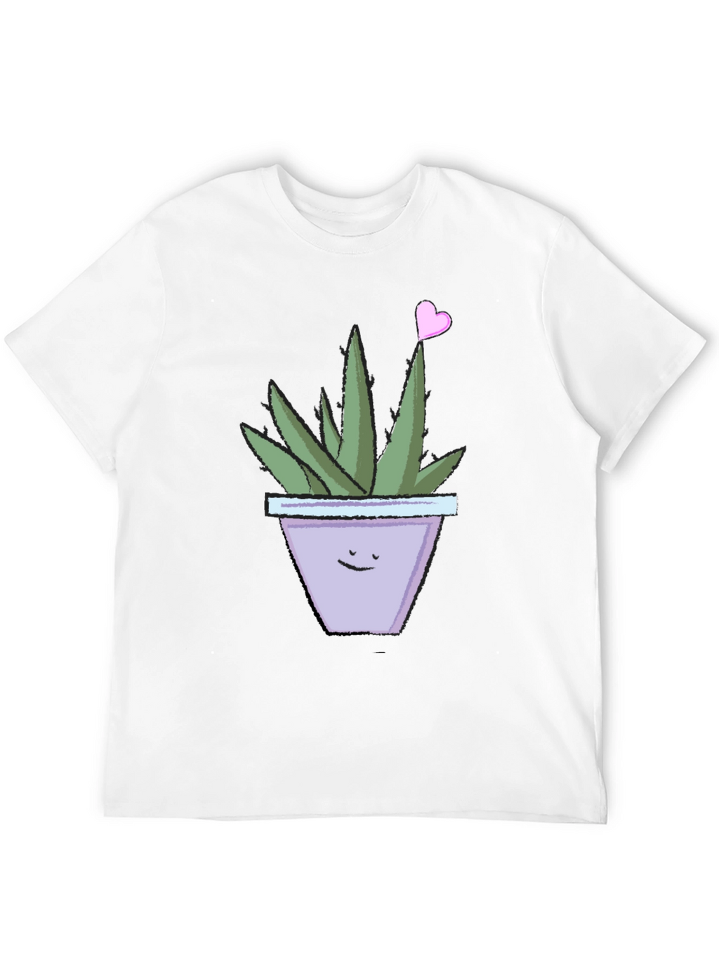 Cute Smiling Potted Plant Graphic Tee