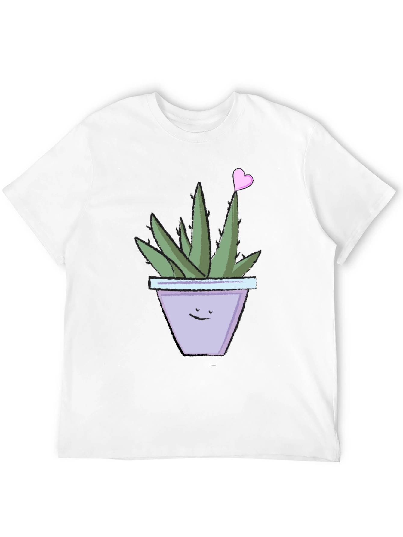 Cute Smiling Potted Plant Graphic Tee