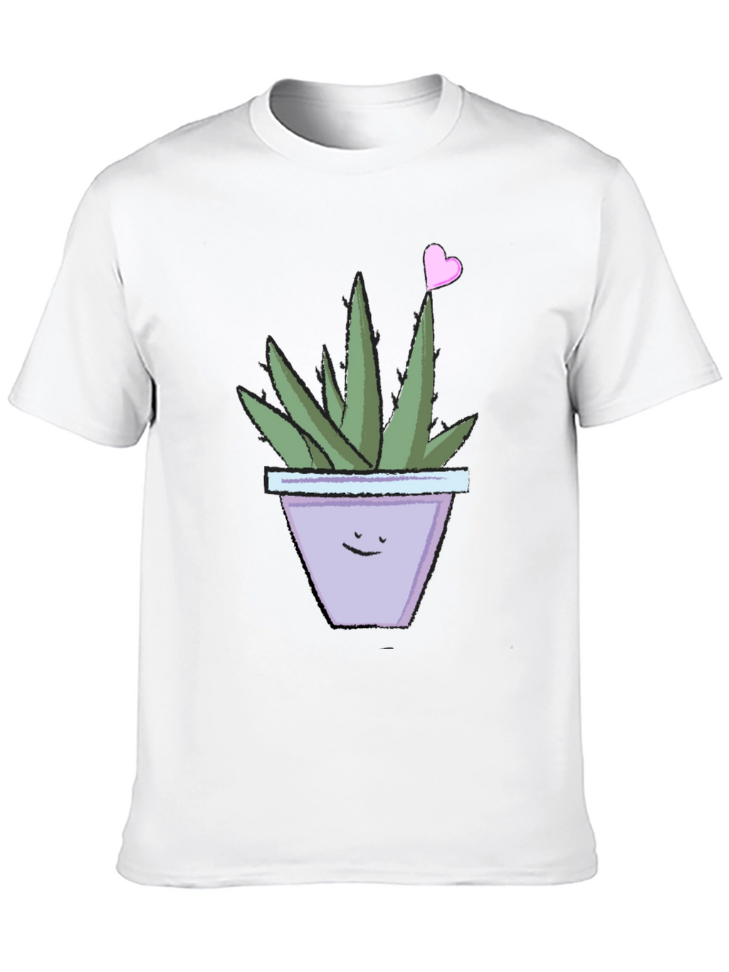 Cute Smiling Potted Plant Graphic Tee