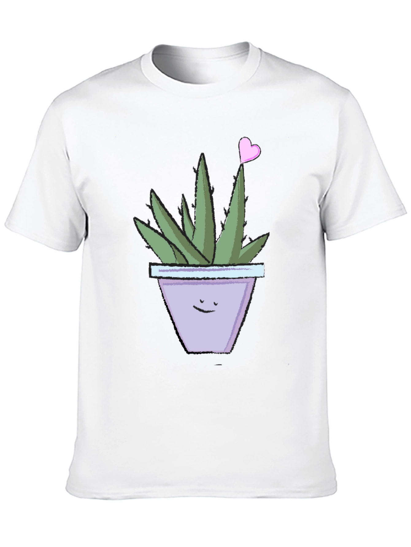 Cute Smiling Potted Plant Graphic Tee