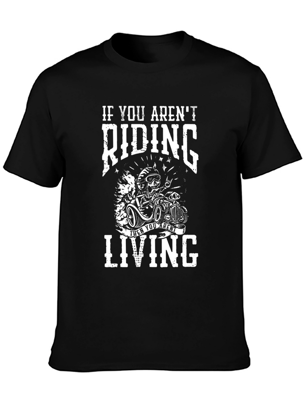Riding Skeleton Graphic T-Shirt - Black