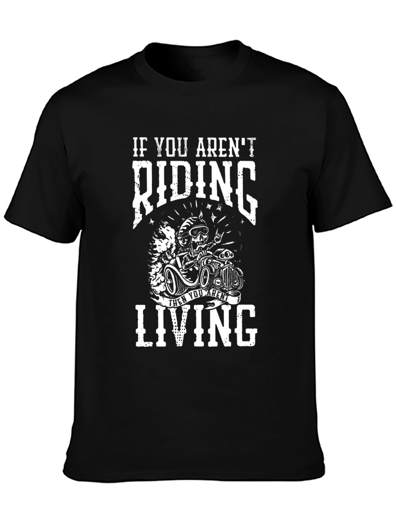 Riding Skeleton Graphic T-Shirt - Black
