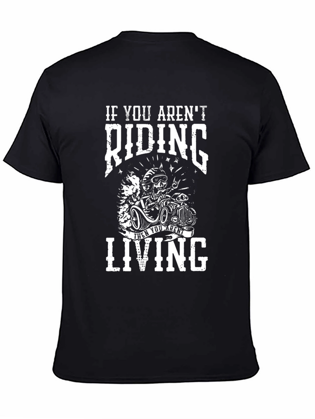 Riding Skeleton Graphic T-Shirt - Black
