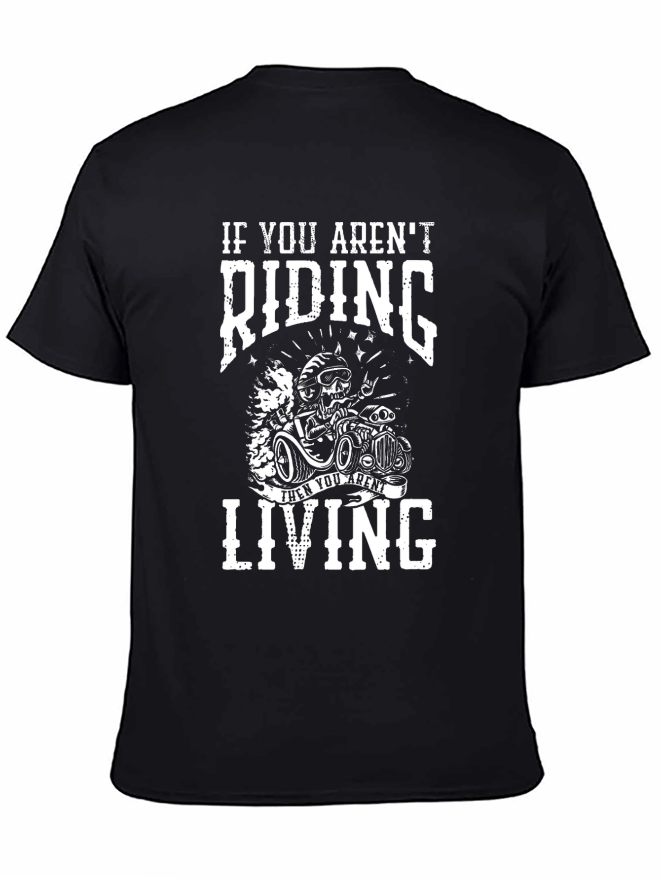 Riding Skeleton Graphic T-Shirt - Black