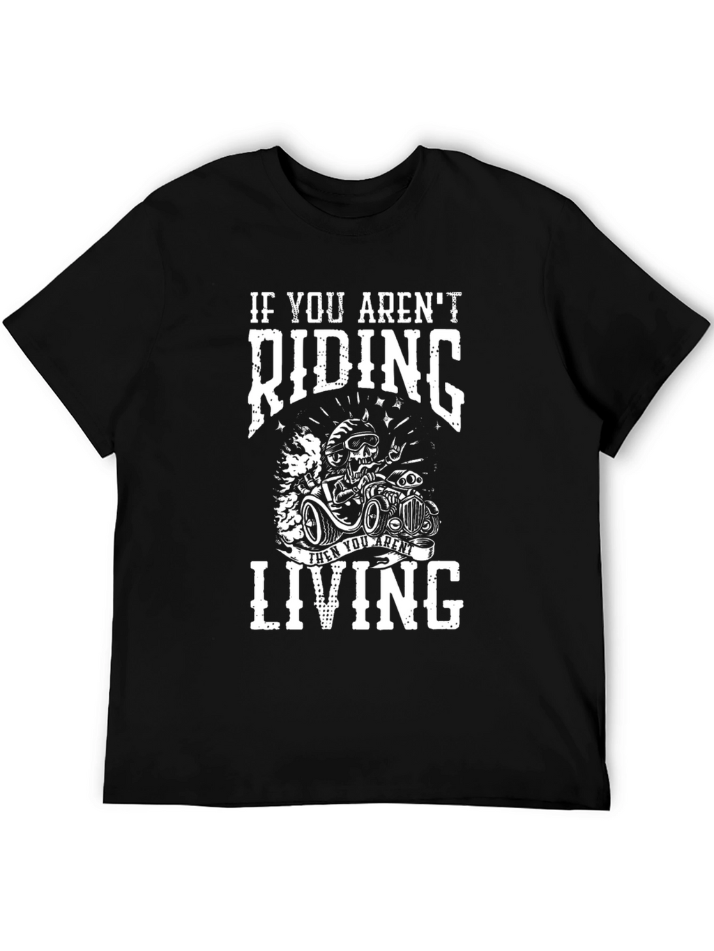 Riding Skeleton Graphic T-Shirt - Black