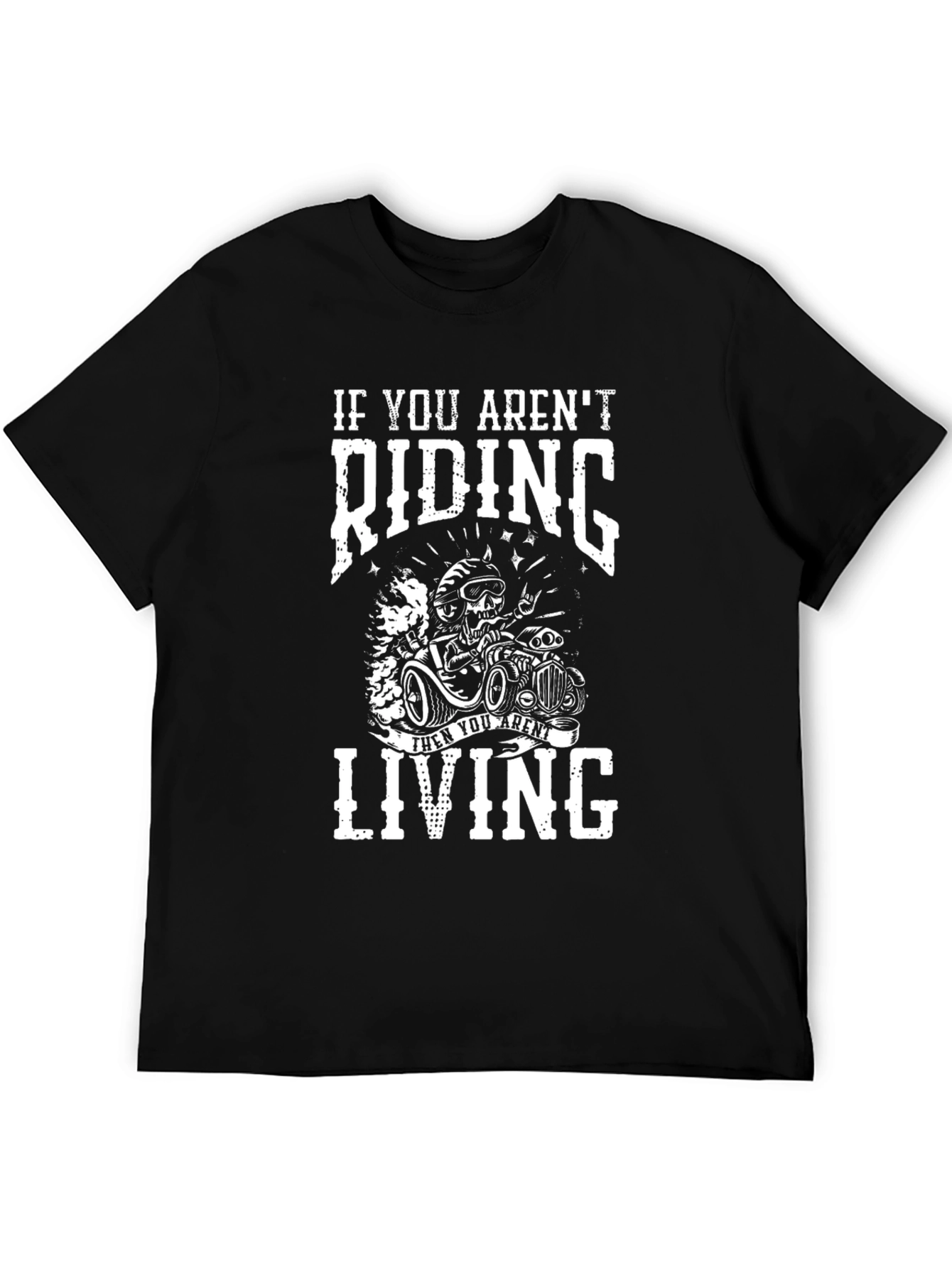 Riding Skeleton Graphic T-Shirt - Black