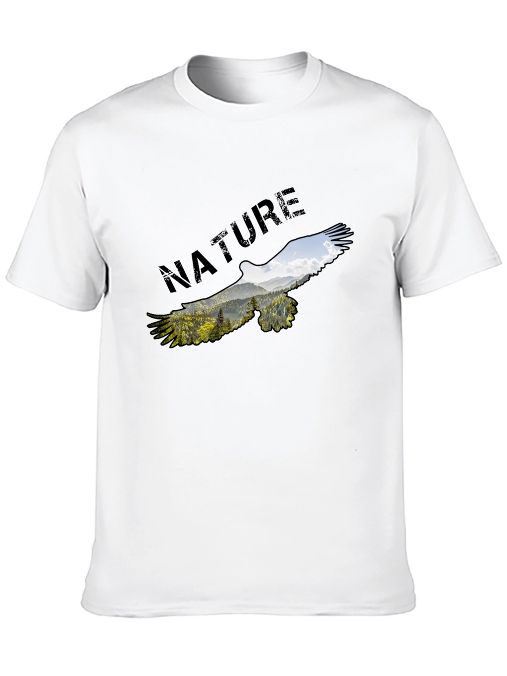 Nature Eagle Graphic Black T-Shirt