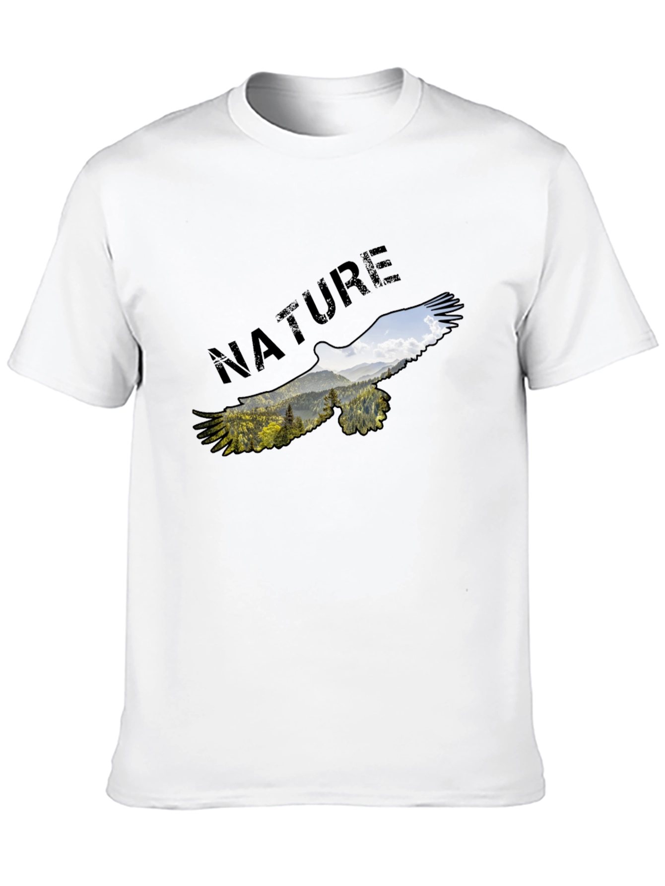 Nature Eagle Graphic Black T-Shirt