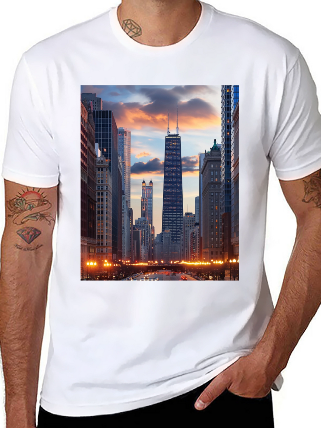 Chicago Skyline Graphic Black T-Shirt
