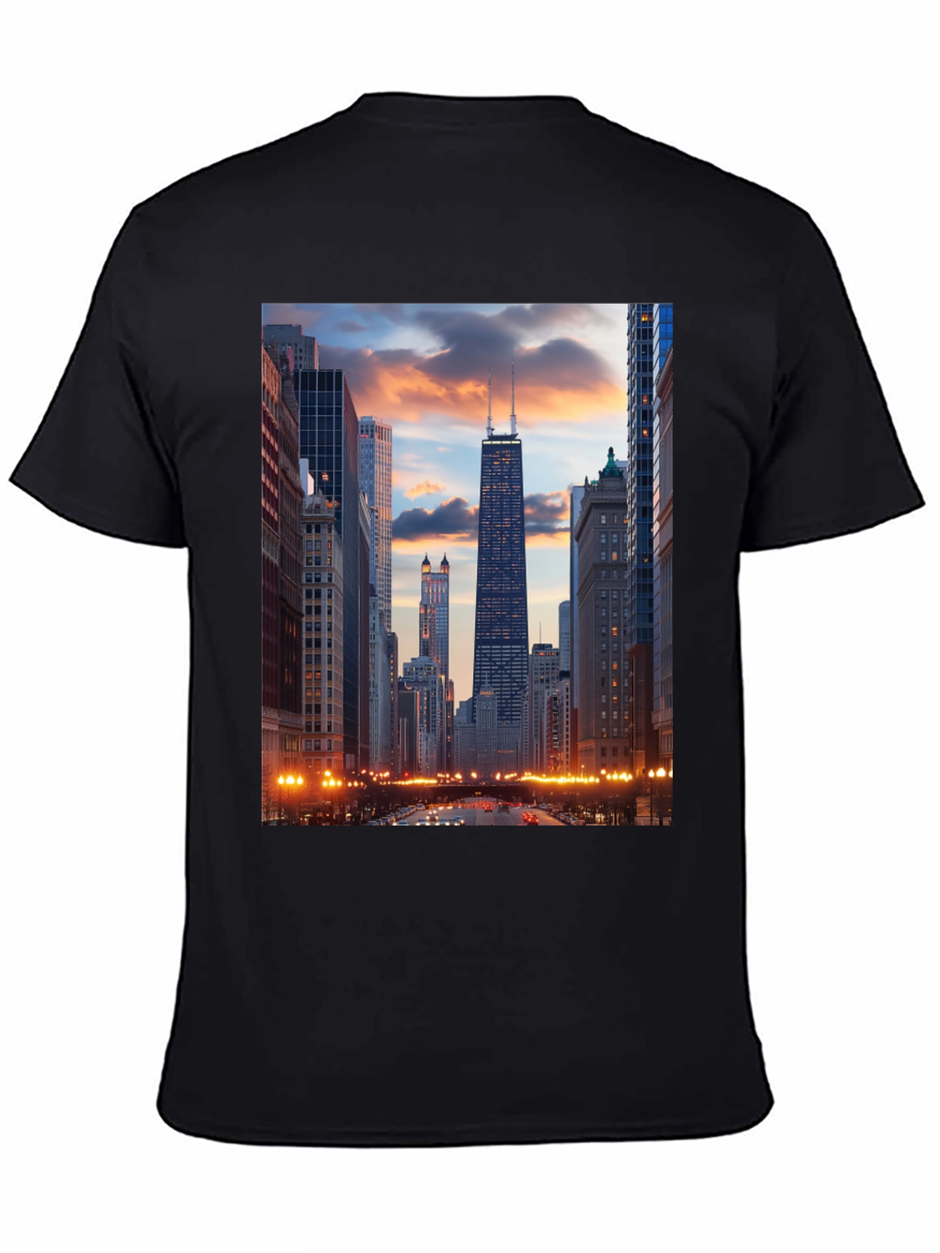 Chicago Skyline Graphic Black T-Shirt