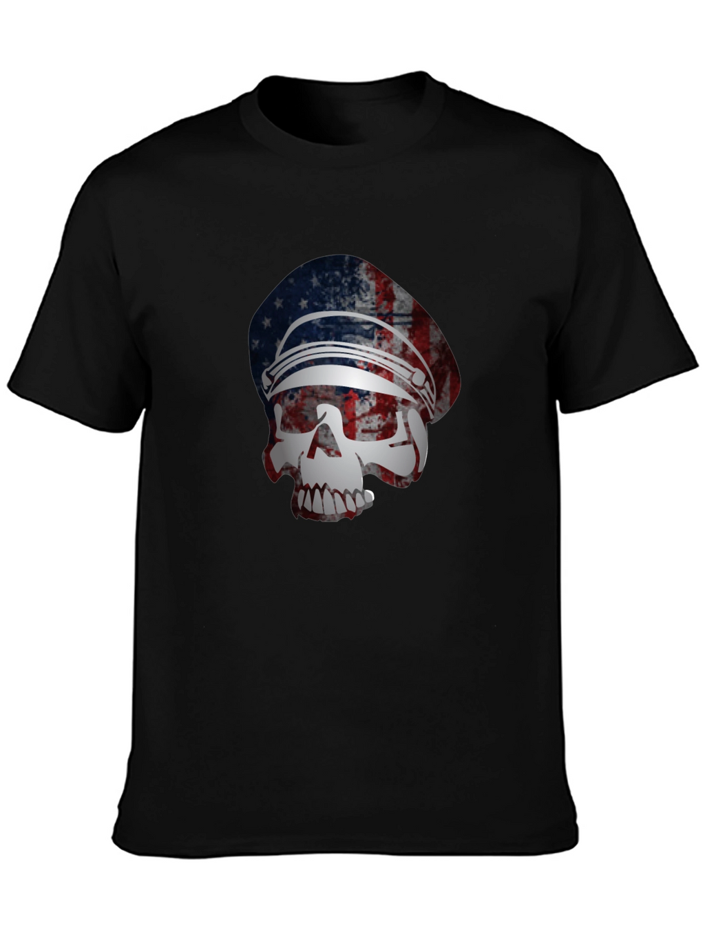 American Flag Skull Graphic T-Shirt