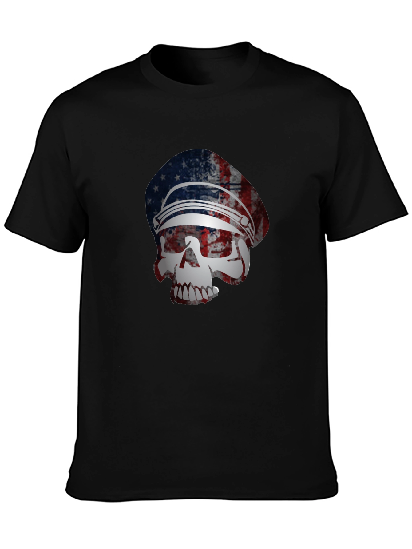 American Flag Skull Graphic T-Shirt