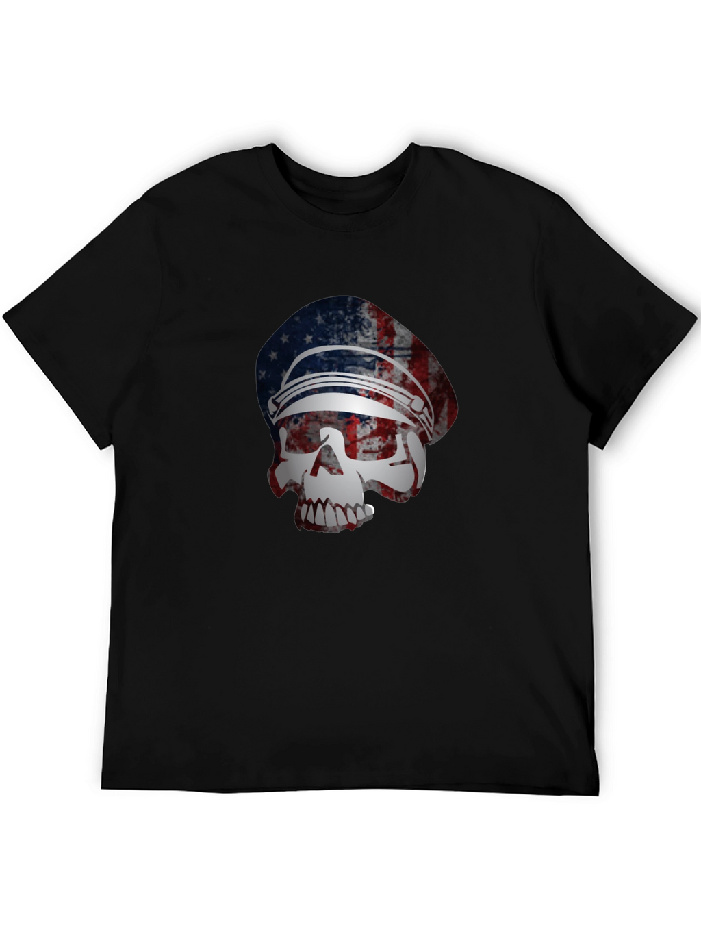 American Flag Skull Graphic T-Shirt