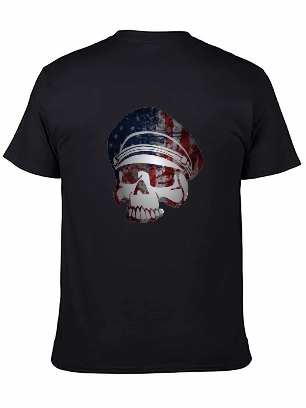 American Flag Skull Graphic T-Shirt