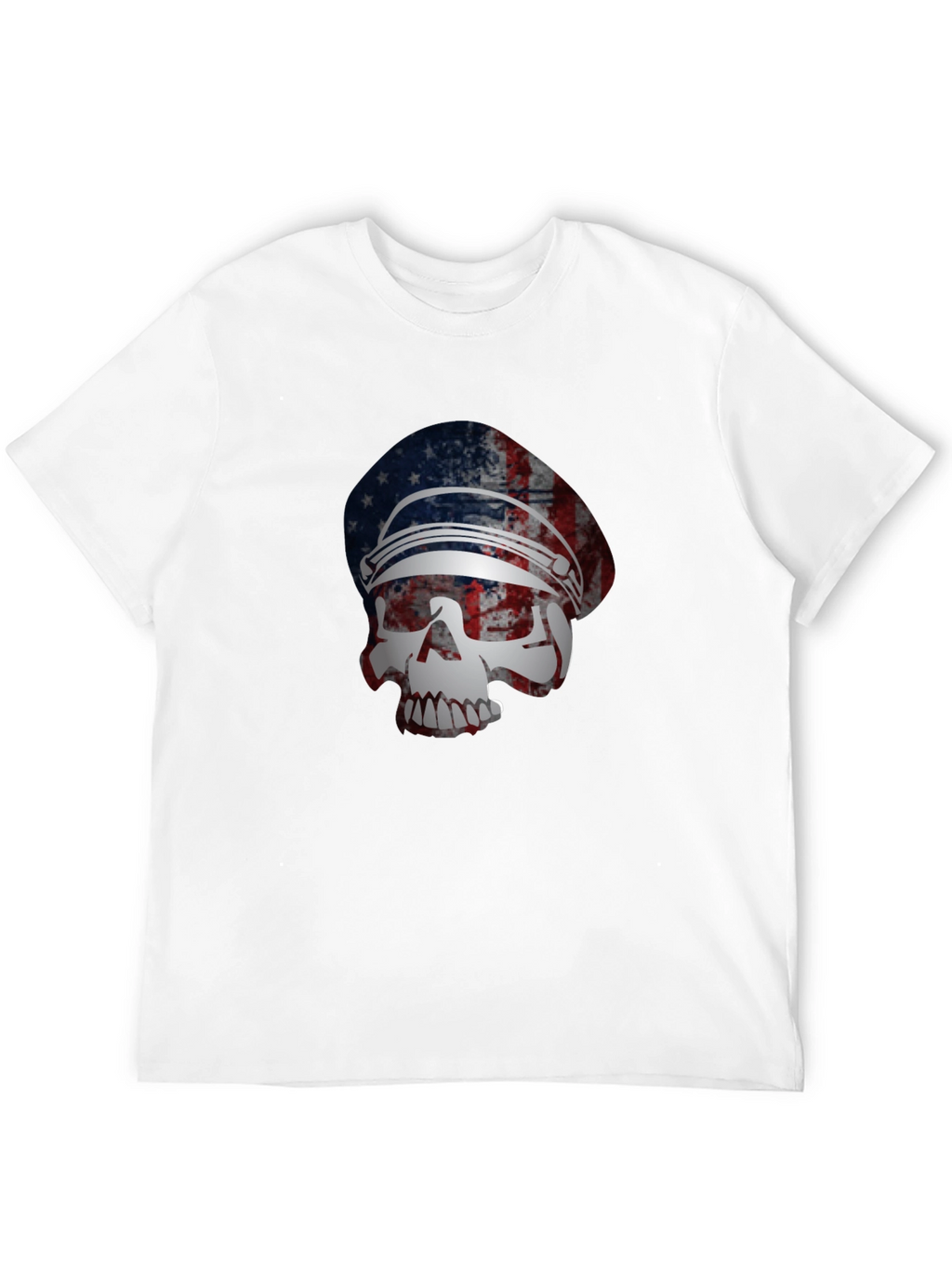 American Flag Skull Graphic T-Shirt