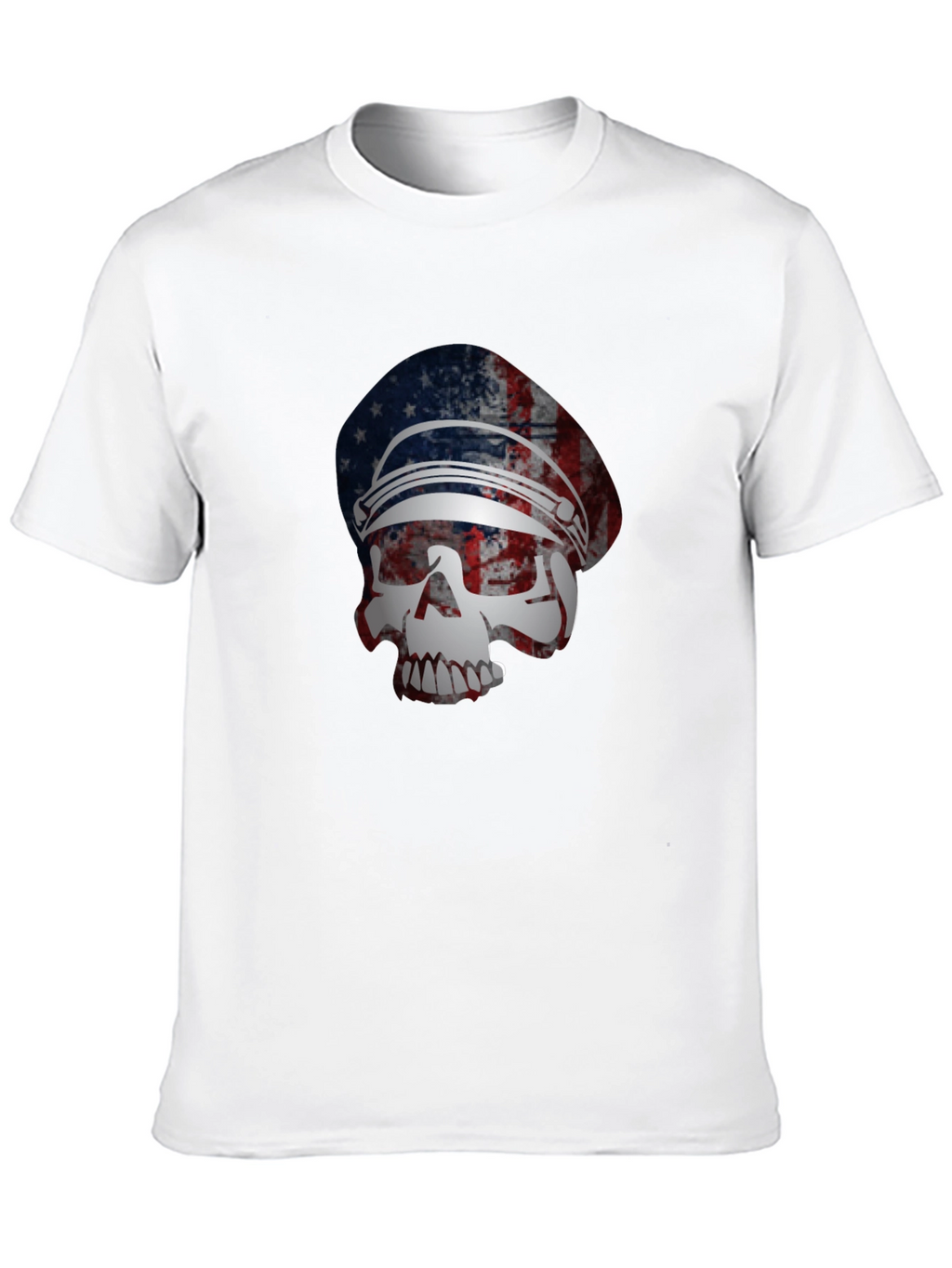 American Flag Skull Graphic T-Shirt