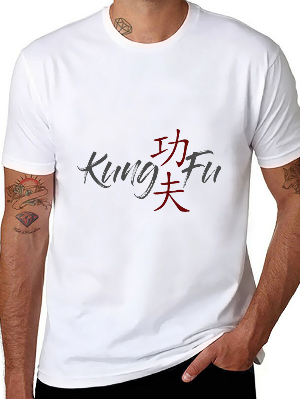 Kung Fu Graphic T-Shirt - Casual Black Tee