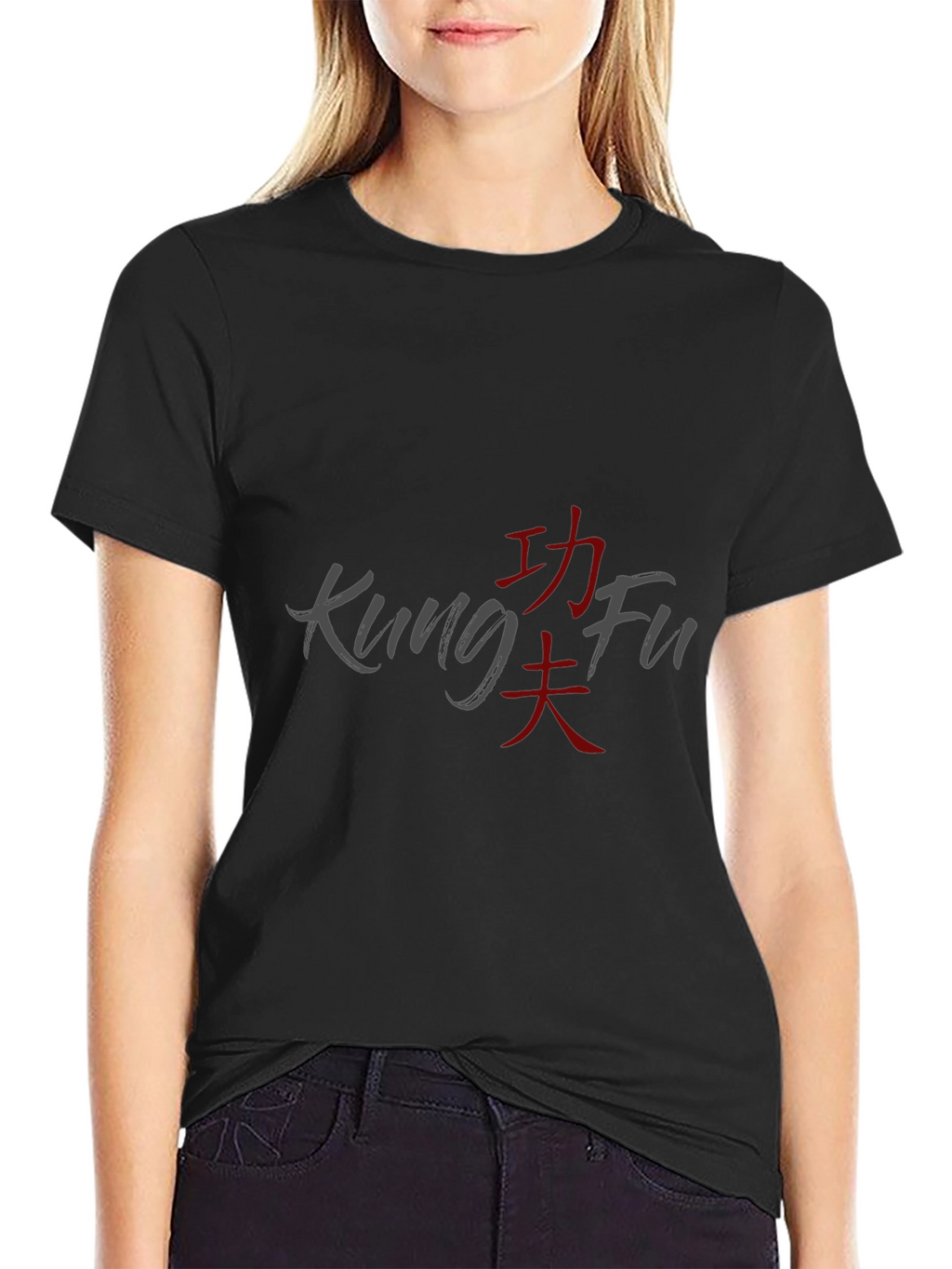 Kung Fu Graphic T-Shirt - Casual Black Tee