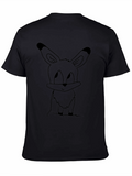 Cute Cartoon Bunny Black T-Shirt