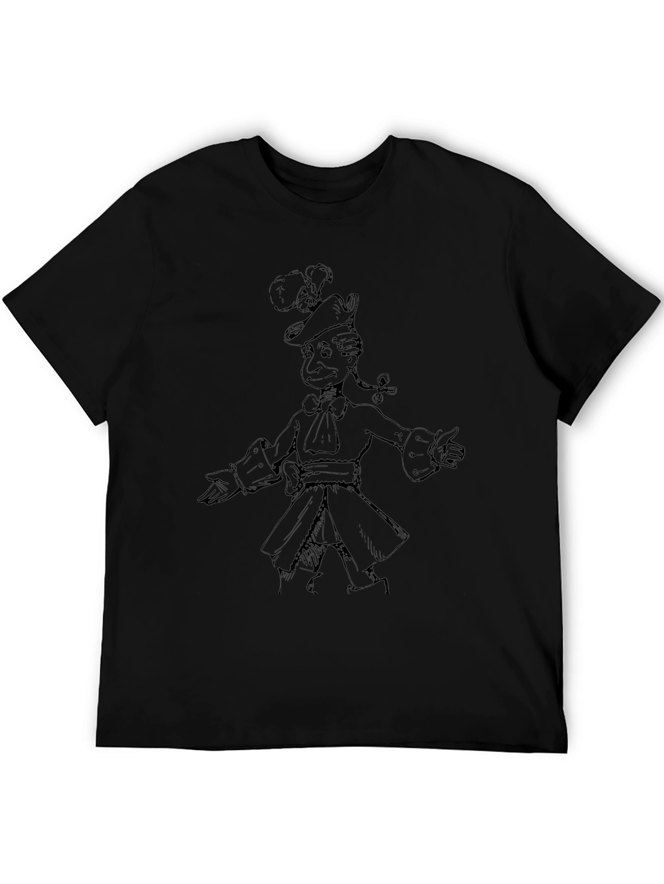 Sketchy Pirate Tee - Classic Black Cotton