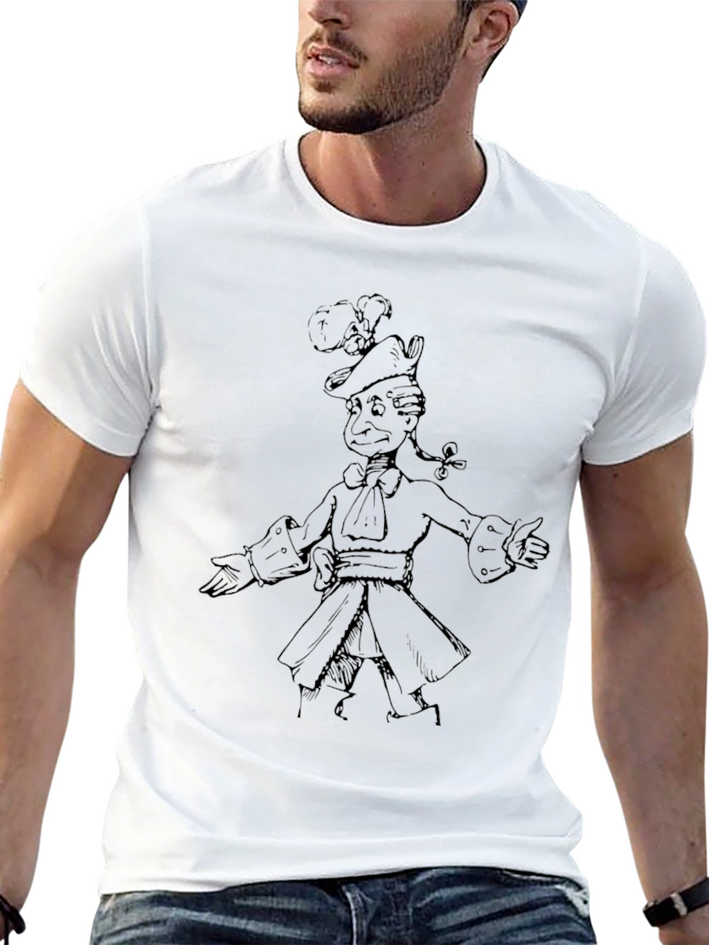 Sketchy Pirate Tee - Classic Black Cotton