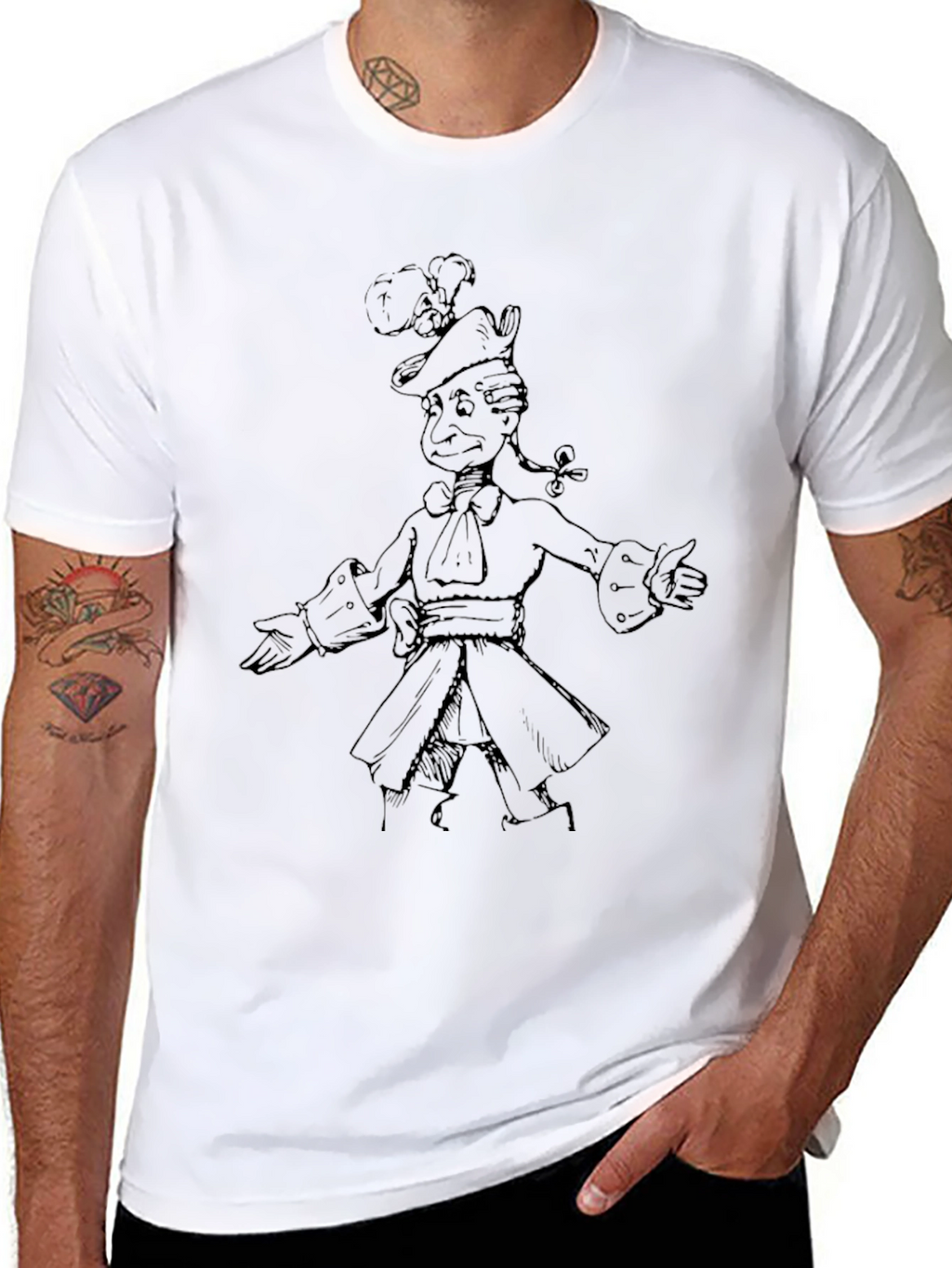 Sketchy Pirate Tee - Classic Black Cotton