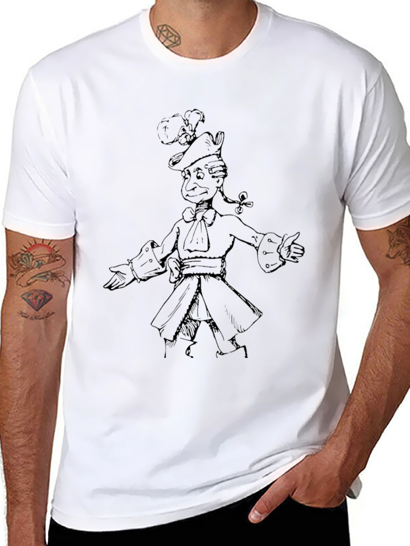 Sketchy Pirate Tee - Classic Black Cotton