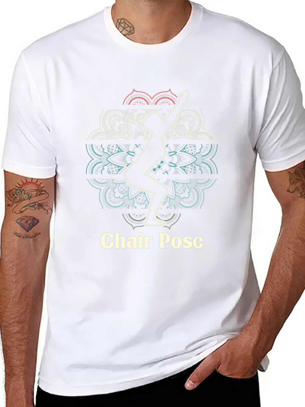 Chair Pose Yoga T-Shirt - Black