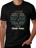 Chair Pose Yoga T-Shirt - Black