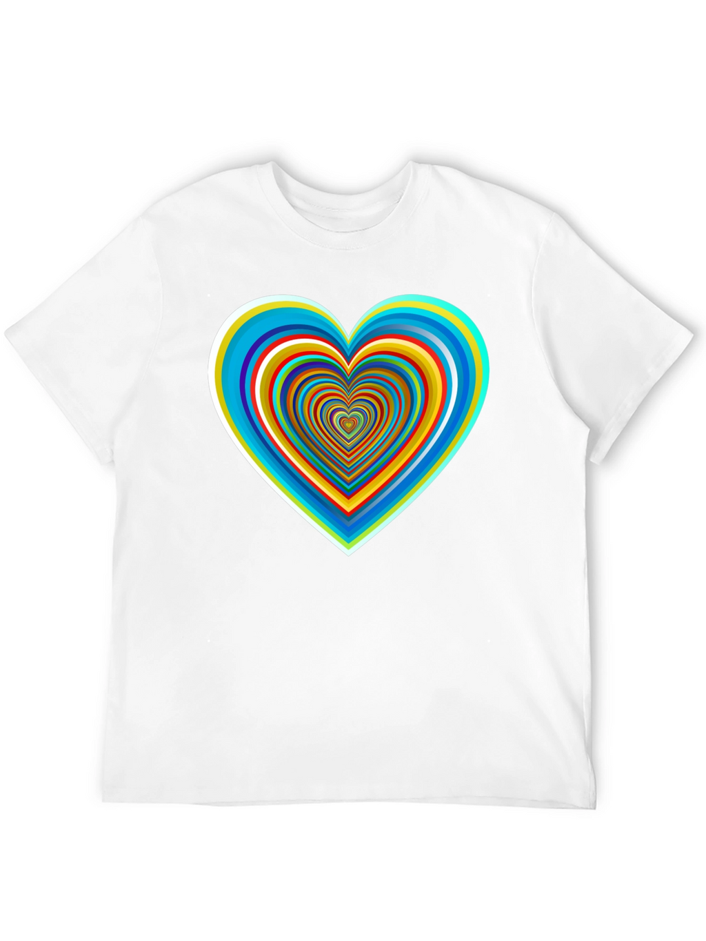 Psychedelic Heart Graphic Tee - Stylish Black Shirt