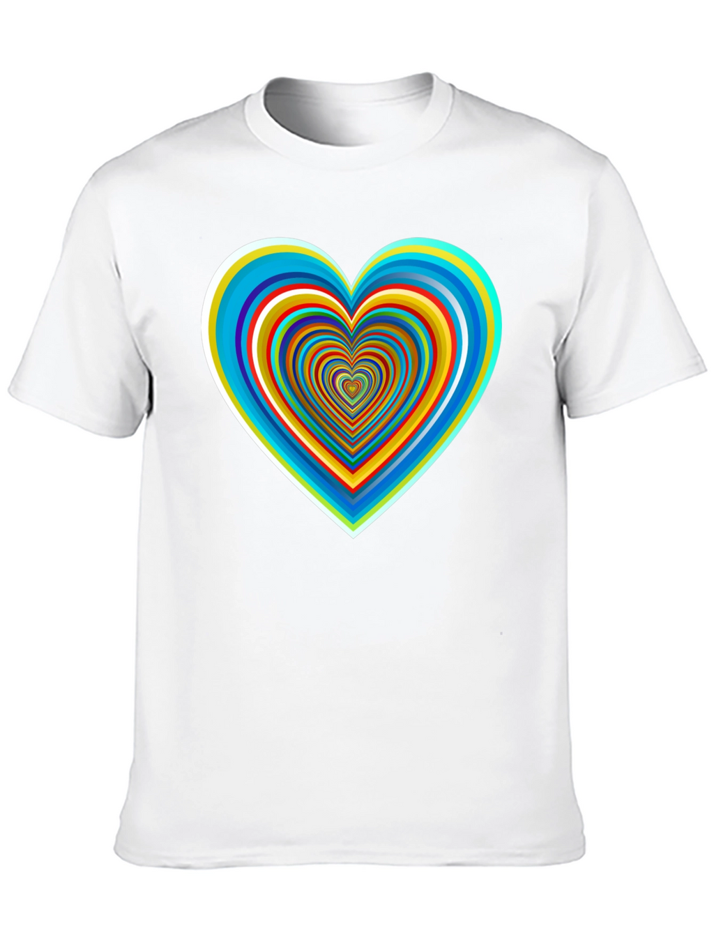 Psychedelic Heart Graphic Tee - Stylish Black Shirt