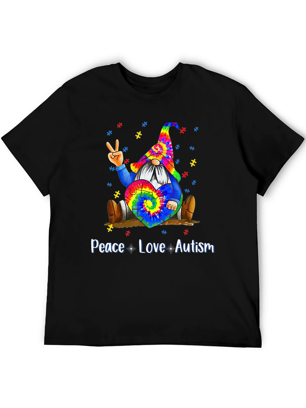 Peace Love Autism Gnome T-Shirt