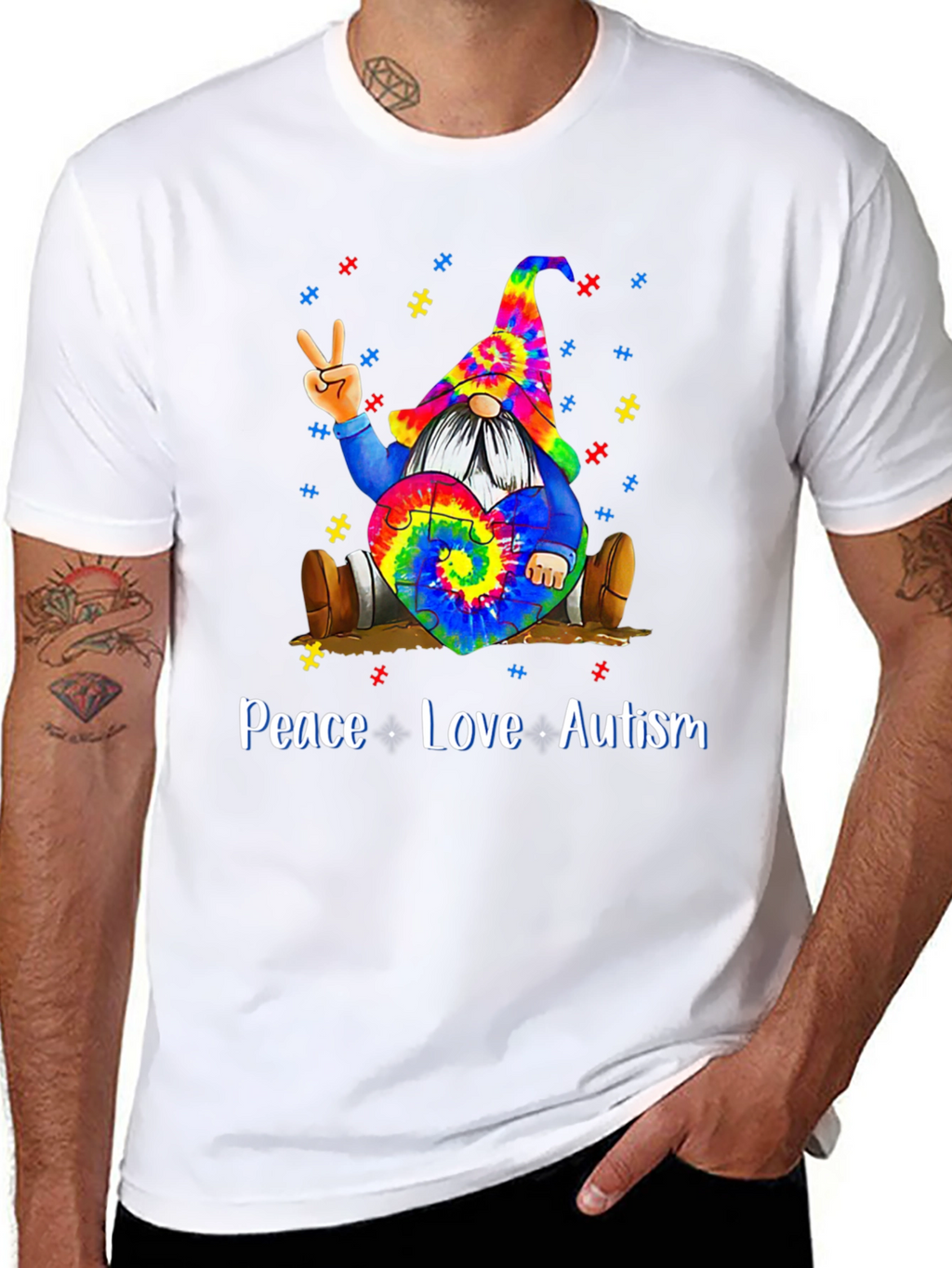 Peace Love Autism Gnome T-Shirt