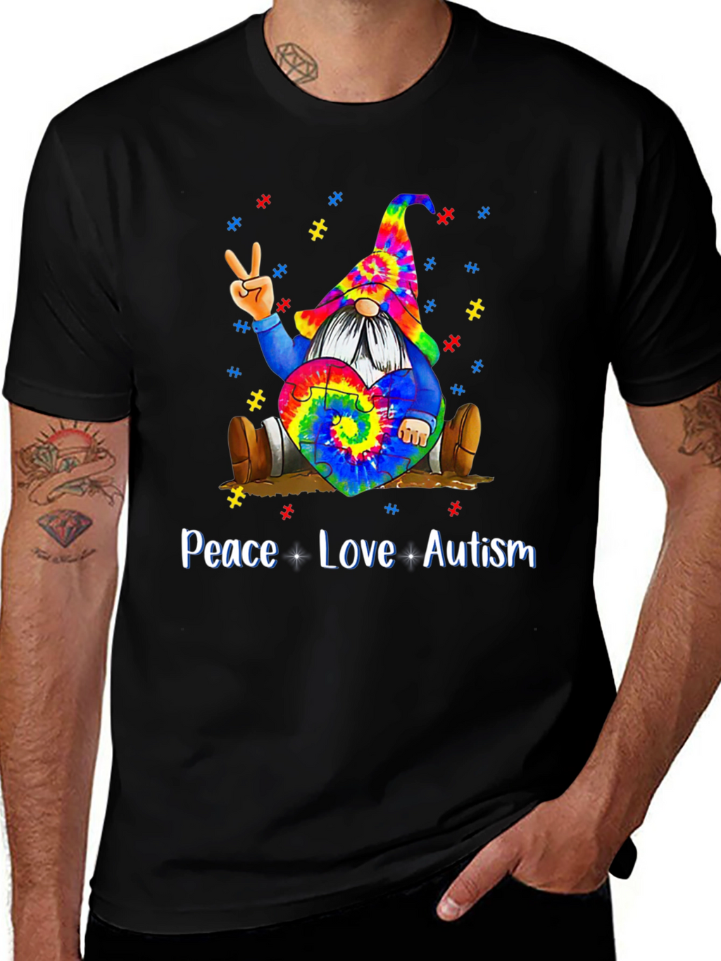 Peace Love Autism Gnome T-Shirt