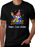 Peace Love Autism Gnome T-Shirt