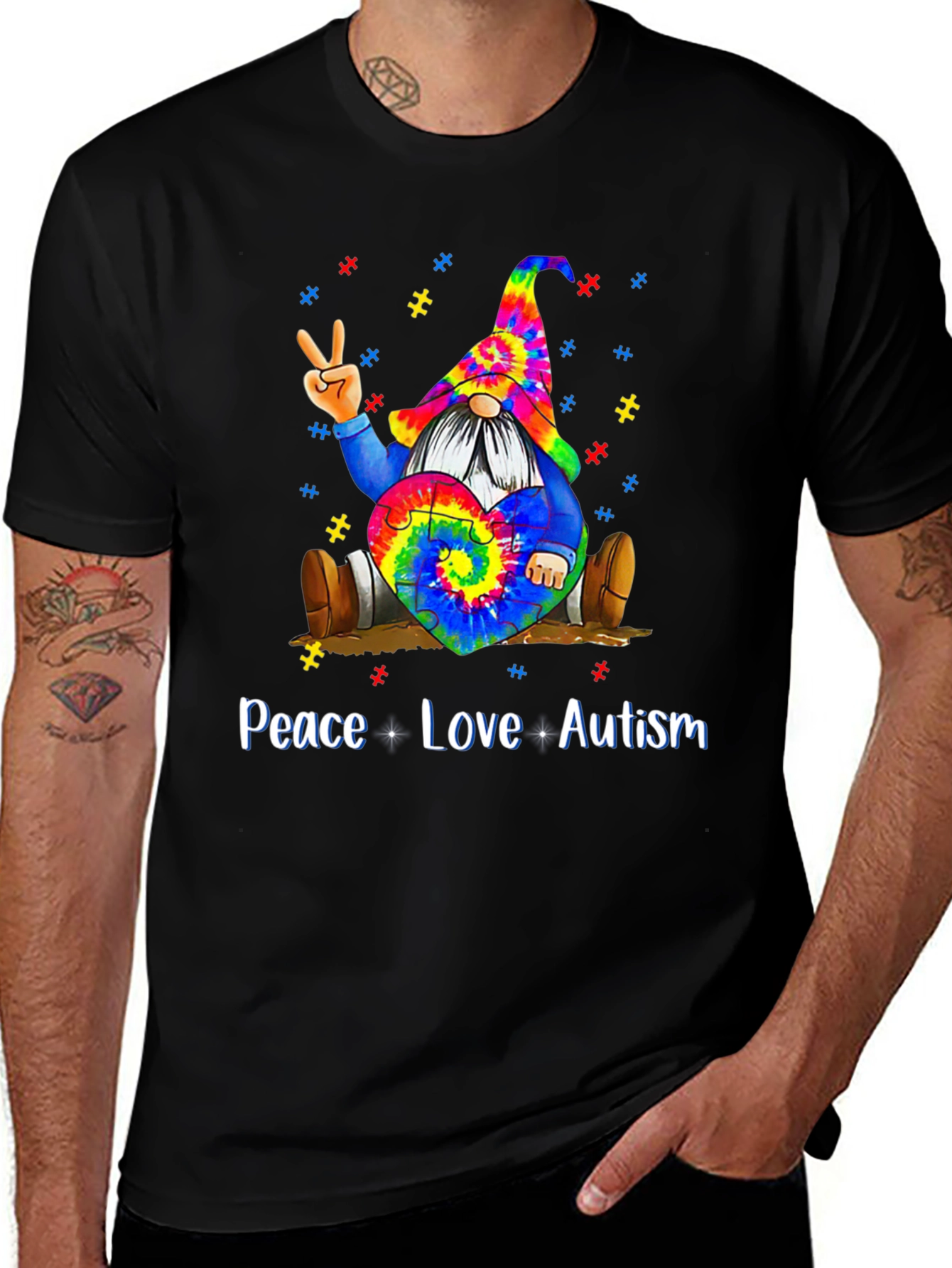 Peace Love Autism Gnome T-Shirt
