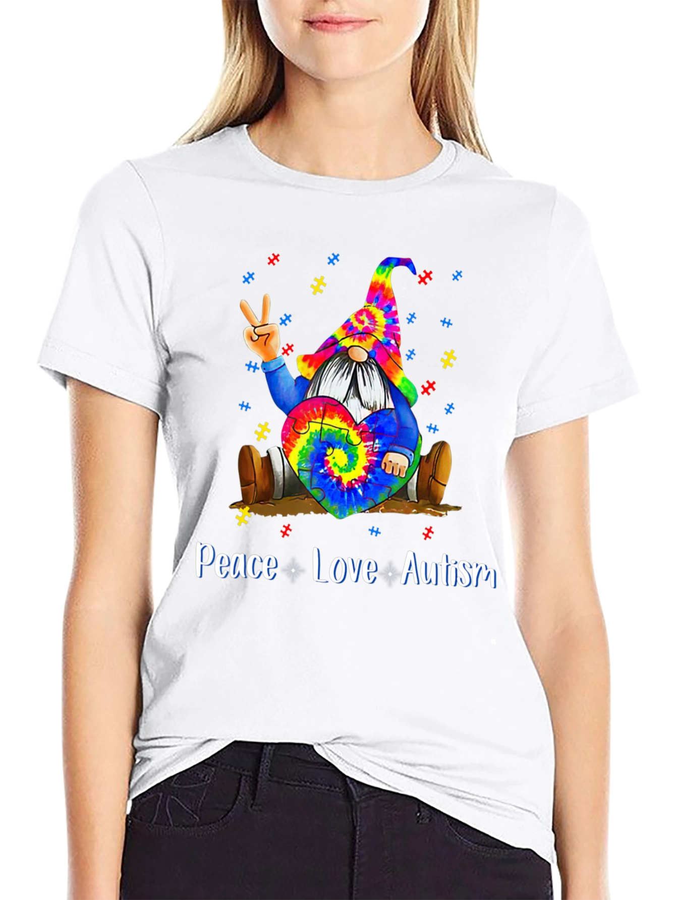 Peace Love Autism Gnome T-Shirt
