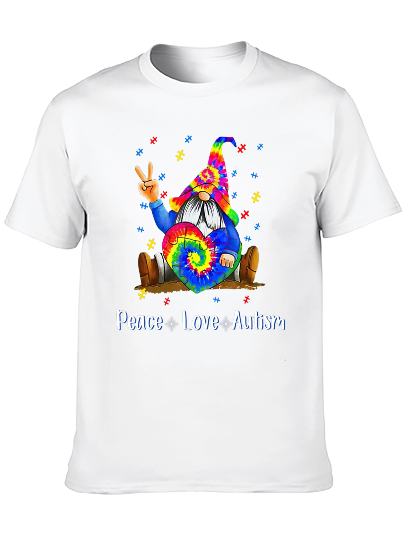 Peace Love Autism Gnome T-Shirt