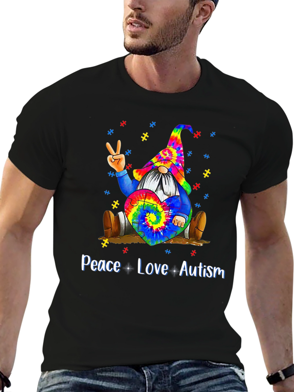 Peace Love Autism Gnome T-Shirt